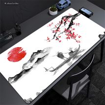 90 x 40 cm großes Gaming-Mauspad mit Kirschblütenmuster, großer Laptop-Schreibtischunterlage, Teppich, rutschfeste Basis, kantensichernd, waschbar, für Büro und Heimgebrauch