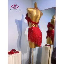 Latin Dance Stage Women's High-end Custom Rose Creative Dress Samba Rhinestone Performance Costume dress