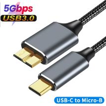Cavo da USB C a Micro B Tipo C a USB 3.0 Adattatore connettore dati da 5 Gbps per telefono PC MacBook Disco rigido Disco Fotocamera HDD Cavo SSD