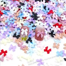 500 Stück elegante Band-Fliege-Nagel-Charms, leichte, luxuriöse Ins-Style-Nagelkunst mit 3D-Harz-Dekor für einen schicken und trendigen Maniküre-Look
