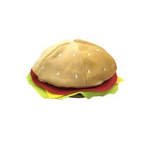 652F Plush Toy Funny Hamburger Hat Fun Fast Costume Accessory Halloween Party Supplies Decorations Size Fit Most