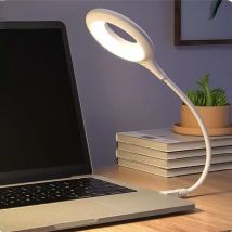 Lampada da Tavolo USB 18 LED, Luce Notturna per Dormitorio, Lampada da Comodino, Protezione Occhi, per Studio e Lettura, Portatile, Collegamento Diretto
