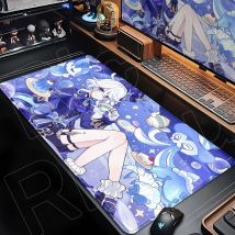 Neues HD Pretty Genshin Impact Furina Mousepad Laptop PC Gaming Mäusematte Rutschfestes Gummi-Mauspad Anime Kawaii Girls XXL Schreibtischunterlage