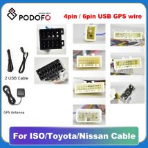 Podofo 2 Din autoradio lettore multimediale per accessori universali adattatore connettore spina cavo per VW nissan Toyota cavo USB