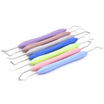7 PZ/SET Set di Riempimento In Resina Per Odontoiatria Comò In Plastica Con Manico In Silicone Kit di Restauro Estetico Per Strumenti Spatola Coltello In Resina