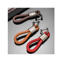 Laser Vintage Engrave Car Keyring Custom Woven Rope Leather Logo Keychain Blank Personalize Ring Name for Men Women Key Chain