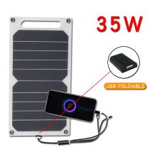 Pannello solare da 5-35 W con USB impermeabile per escursioni all'aperto e campeggio Batteria portatile Pannello di ricarica per banca di ricarica per telefono cellulare 6,8 V
