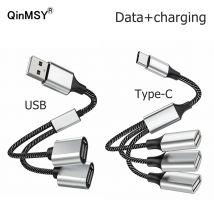 1 Stecker auf 2 3 Buchse USB C Typ-C OTG Verlängerung Linie Y Splitter Daten Ladekabel Power Adapter Konverter Splitter