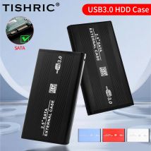 TISHRIC Externes HD-Gehäuse, 2,5-Festplatten-Gehäuse, SSD-Festplatten-Box-Gehäuse, SATA auf USB 3.0/2.0-Festplatten-Gehäuse-Adapter, bis zu 6 Gbit/s, 10 TB