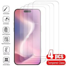 4 SZTUKI szkła hartowanego do iPhone'a 16 15 13 12 11 14 Pro Max Osłona ekranu do iPhone'a X XR XS Max 14 15 16 Plus Folia ochronna