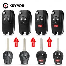 KEYYOU 2/3/4 Buttons Modified Folding Key Shell Case for NISSAN Cube Juke Rogue Note Micra with NSN14 Uncut Blade
