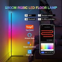 Lampada da terra intelligente da 180 cm RGBIC Tuya Smart APP telecomando supporto nordico luce d'atmosfera da pavimento per la decorazione della sala giochi