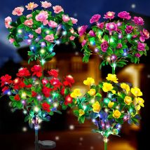 Lampada solare a LED impermeabile Azalea Lampada solare a fiori Decorativa per esterni per giardino Cortile Prato Percorso Illuminazione Vacanza Decorazione di nozze