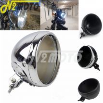 Chrom Motorrad Runde 7 "LED Scheinwerfer Gehäuse Scheinwerfer Glühbirne Eimer Für Harley Chopper Sportster Scheinwerfer Unten Montieren