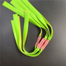 Neue 5/10er-Packung, grüne Dicke 1 mm/0,04 Zoll, Lederfarbe und zufälliges Design, flaches Schleuder-Latex-Gummiband-Schießen