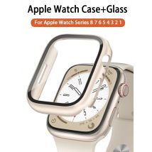 Szkło + etui do Apple Watch 8 7 45mm 44mm 41mm 40mm osłona ekranu komputera PC iwatch seria 3/4/5/6/SE/7/8 akcesoria do smartwatcha