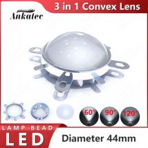 3-in-1-Set, 44-mm-LED-Linse, optisches Glas, 60 120 Grad + 50 mm Reflektorkollimator + feste Halterung für 20 W, 30 W, 50 W, 100 W COB-Chip