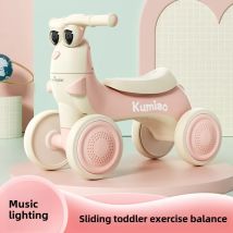 4-Rad-Kleinkind-Roller, Cartoon-Pinguin-Laufrad für Kinder im Alter von 1–3 Jahren, Baby-Roller zum Fahren lernen mit Musik-LED-Leuchten