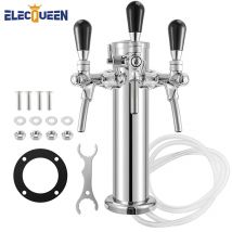 Fassbier turm, 3 Wasserhähne Kegerator Bierturm, 3 ''Silbers äule 3-Wege-Zapfensp ender mit fluss verstellbarem Knopf, Stangen zubehör
