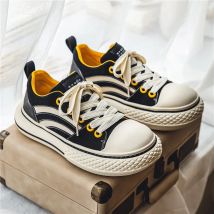 Marke Low Top Herren Canvas Sneakers schwarz Harajuku Big Head Plattform Canvas Schuhe Männer atmungsaktiv Sport Casual Board Schuhe Männer