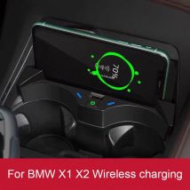 Carga inalámbrica de 15W para BMW X1 F48 F49 X2 F39 2016-2021 cargador de teléfono soporte móvil accesorios interiores de carga rápida