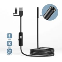 5,5mm 7mm Android Endoskop 3 in1 Typ-C Micro USB Mini Kamera Rohr Auto Inspektion Endoskop 6 LEDs wasserdicht für Smartphone PC