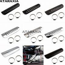 Schwarz/Chrom Motorrad Gebogene Auspuff Schalldämpfer Rohr Hitzeschild Abdeckung Schutzfolie Universal Verkleidung Abdeckung für Harley XL883