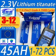 STOCK UE 1-72 SZTUK Bateria litowo-titanatowa LTO Yinlong 2.3V 45Ah 10C DIY 12V 24V 48V do łodzi elektrycznych, solarnych, głośników, bateria zasilająca