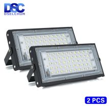 2 pz/lotto 50W Ha Condotto La Luce di Inondazione AC 220V 230V 240V Proiettore Esterno Faretto IP65 Impermeabile LED Lampione Illuminazione del Paesaggio