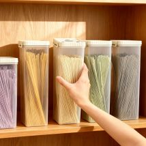 WORTHBUY Scatola portaoggetti per pasta con manico Tagliatelle in plastica a prova di umidità sigillate Contenitore per spaghetti Organizzatore da cucina