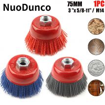 Spazzola per ruote in nylon con filamento abrasivo da 75 mm, spazzola per tazza, smerigliatrice angolare, per rimozione ruggine dei metalli, lucidatura della lavorazione del legno