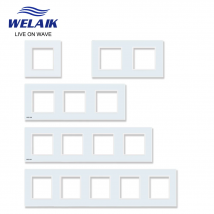 WELAIK UE estándar europeo 80*80mm luz Interruptor táctil de pared toma de corriente agujero cuadrado cristal-Panel de vidrio módulo de piezas DIY A18W1