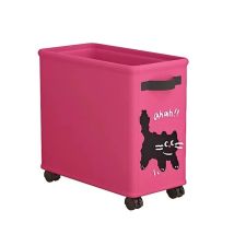Oxford Cloth Under Desk Cart Storage Basket Cartoon Animal Print Movable Rolling Storage Cart Space Saving Cute