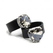 Modische Ringe für Damen, Lederring, Kristall, Punk-Stil, Schmuck, Designer-Kunst, beliebte Straßensachen, handgefertigt