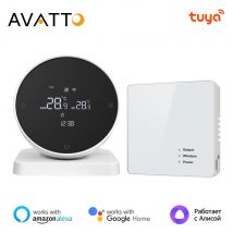 AVATTO Tuya WiFi inteligentny termostat, bezprzewodowy odbiornik RF regulator temperatury, do kotła gazowego na wodę obsługa Alexa Google Home
