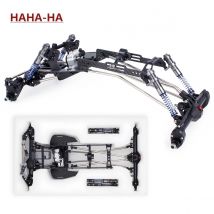 Carbon Fiber LCG Chassis Kit with Link Set for 1/10 RC Crawler Cheater Rigs SCX10 II High Clearance Upgrade Parts
