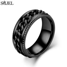 Cool catena girevole in acciaio inossidabile anello da uomo multifunzionale moda 8mm Fidget Spinner anelli coppia gioielli bague homme 2024