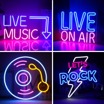 Live Musik LED Neon Licht Zeichen Party Bar Studio Atmosphäre Licht Leuchtende Zeichen Studio LED Licht DJ Wand Dekor Neon Nacht Lichter