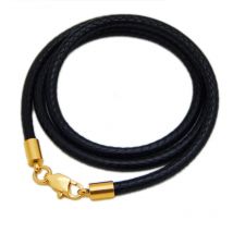Collana in pelle girocollo nero marrone corda intrecciata cavo a catena per donna uomo ciondolo fibbia in acciaio inossidabile gioielli Collier Homme