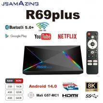 R69PLUS Android 14 Smart TV Box 8K Wifi 6 Allwinner H728 ARM Cortex A55 Ethernet 1000M 16/32/64GB 1080P Für Google Youtube