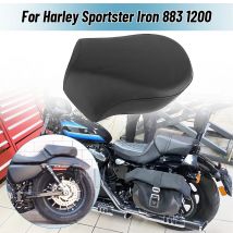 Schwarze Motorrad-Beifahrersitzbezüge aus Leder für Harley Sportster XL 883 1200 XL1200 Eisen 883, Teile 2004–2016