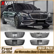 Xvip glänzend schwarz gtr Stil Front stoßstangen gitter für Mercedes Benz S-Klasse w222 s500 s600 13-20 Chrom Maybach Stil Kühlergrill Mesh