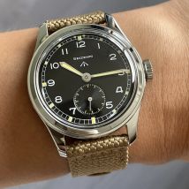 Classico Retro Freccia Pilota Orologio Maschile Uomo Seconda Guerra Mondiale 12 Satch Meccanico Manuale A Mano Vento Luminoso Stain Acciaio Merkur 38mm Cassa