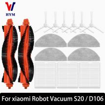 Per Xiaomi Robot Aspirapolvere S20 / D106 Accessori Spazzola laterale principale Filtro Hepa Mop Panno Sacchetto per la polvere Pezzi di ricambio di ricambio