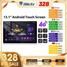 Hikity 13.1'' 8-rdzeniowy Radio Samochodowe 4+64G Stereo 2K WIFI 4G Uniwersalny Odtwarzacz Multimedialny GPS Bluetooth Carplay Android Auto RDS DSP FM