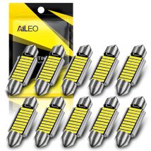 AILEO 10PCS 31mm 36mm 39mm 42mm LED CANBUS C10W Żarówka LED C5W 4014 Chip 12V Lampa kopułkowa Oświetlenie wnętrza samochodu Biały 6000k Bez błędów