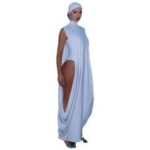 Nsauye Fashion Elegant Women Sleeveless Bodysuit Tops Turtleneck White Sexy Club Evening Party Long Dress Two Piece Set 2025