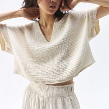 100% Baumwolle Oversize-T-Shirt für Damen, sexy V-Ausschnitt, Kurzarm-T-Shirt, Streetwear-Oberteil, Damenpullover, Vintage-Kleidung, Camisetas