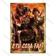 BarCafeVintageArt Keep Quiet Targa in metallo - Poster tedesco vintage, targa della grotta | Ottimo per decorare bar, garage, caffè e soggiorno