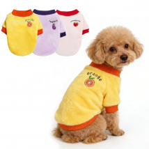 Warm Fleece Pet Clothes Cute Fruit Print Coat Small Medium Dog Cat Shirt Jacket Teddy French Bulldog Chihuahua Winter Outfit